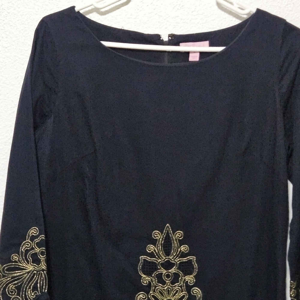 Lilly Pulitzer Shauna black embroidery dress size 4 - Picture 2 of 16